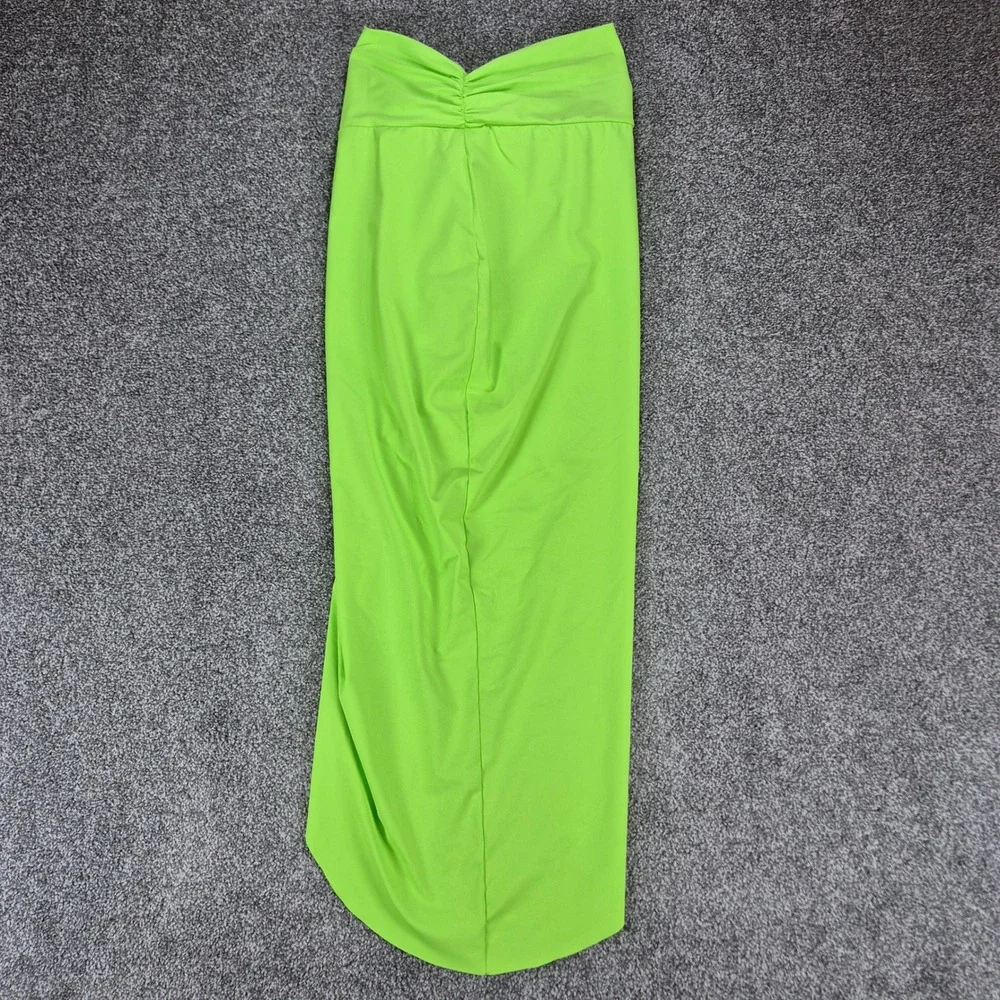SKIMS Swim Sarong Set Womens Small Neon Lime Green Skirt Triangle Top